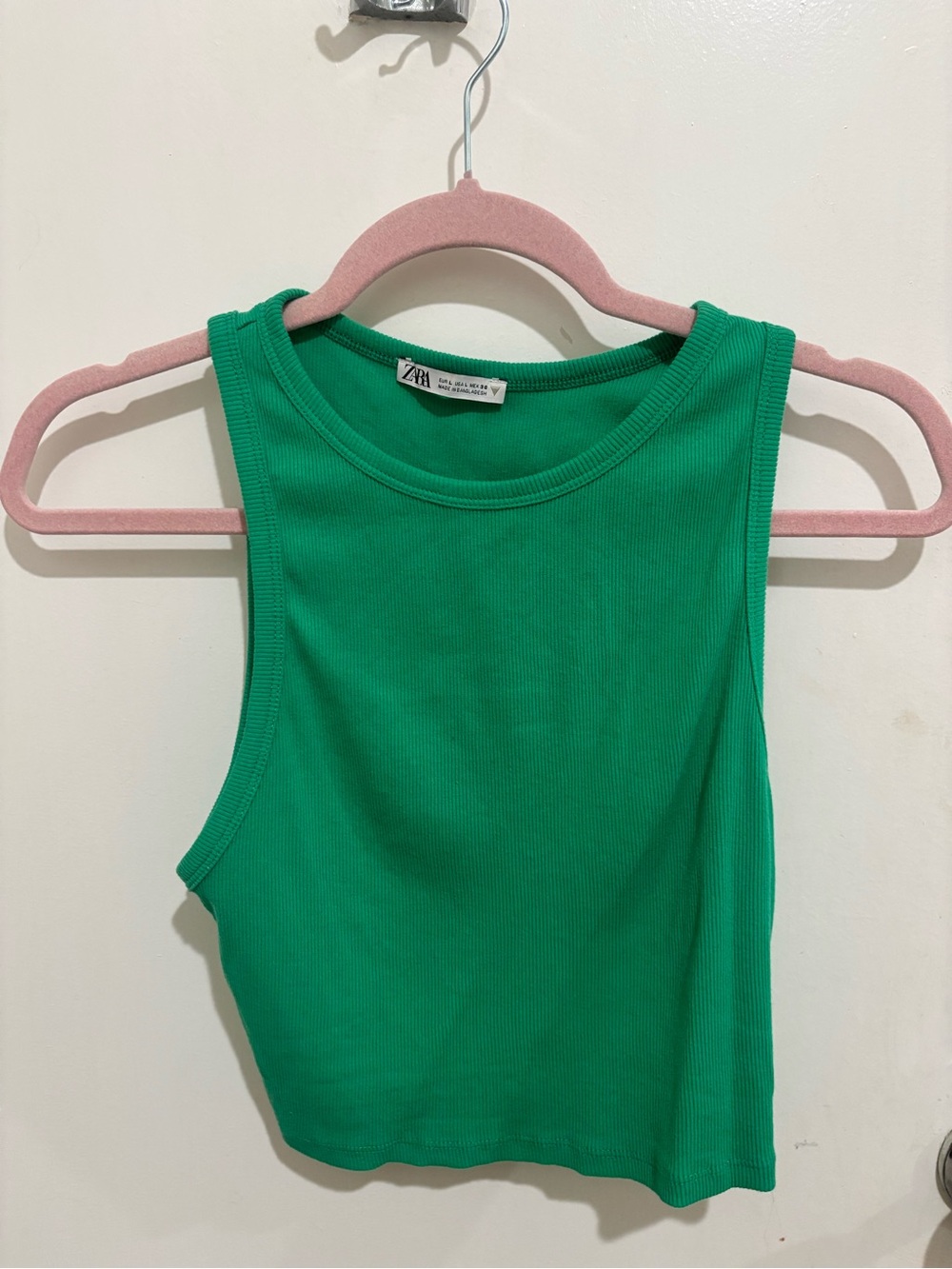 Zara Green Ribbed Tank Top - Picture 3 of 3